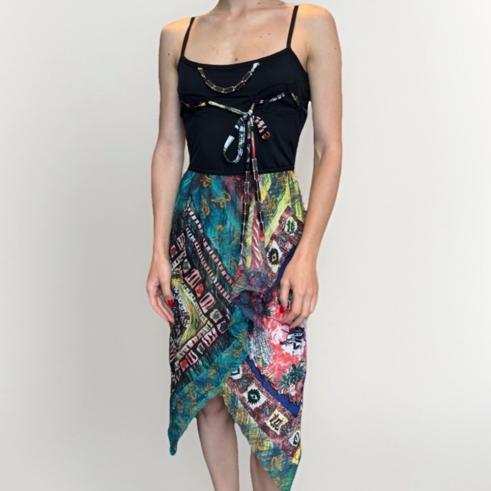 Save The Queen Asymmetrical Mesh 2000's Italian Summer Dress
